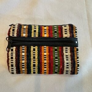 Colorful Striped Zipper Coin Pouch Purse